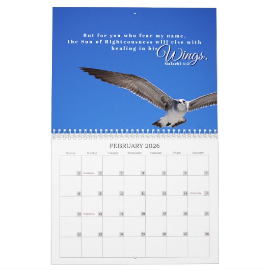 2026 Nature Birds with Uplifting Scripture Kalender (Feb 2026)