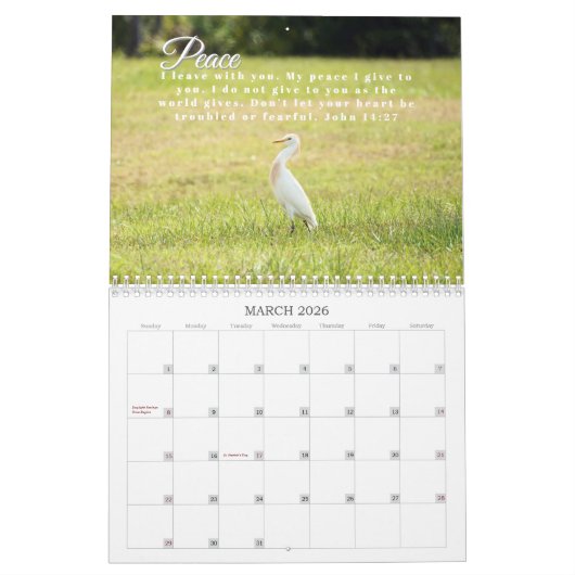 2026 Nature Birds with Uplifting Scripture Kalender (Mar 2026)