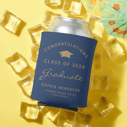 2026 Navy Blauw Gouden Afstuderen Kan Koeler (Insitu Zomer)