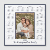 2026 Navy Blauwe Foto Magnetische Kalender (Voorkant)