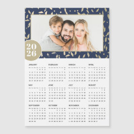 2026 Navy Gold Custom Foto Magnetische Kalender