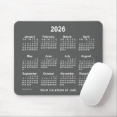 2026 Neon Charcoal Calendar van Janz Muismat (Met muis)