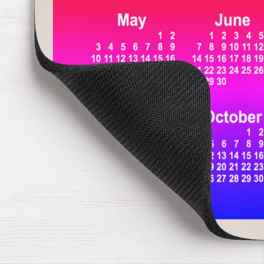 2026 Neon Rainbow Calendar van Janz Two Tone Muismat (Hoek)