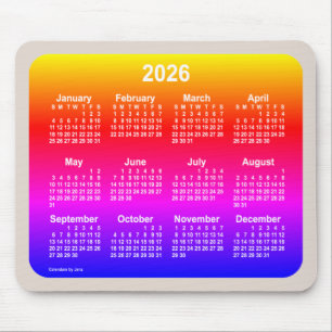 2026 Neon Rainbow Calendar van Janz Two Tone Muismat