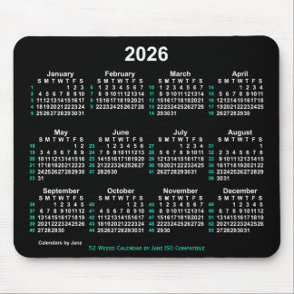 2026 Neon White 52 weken ISO-kalender door Janz Muismat