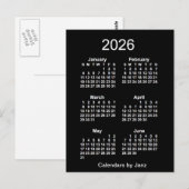 2026 Neon White 6 maanden Mini Calendar van Janz Briefkaart (Voorkant / Achterkant)