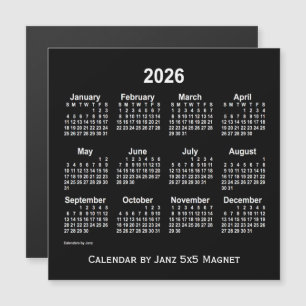 2026 Neon White Agenda van Janz 5x5 Magnet