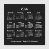 2026 Neon White Agenda van Janz 5x5 Magnet (Voorkant)