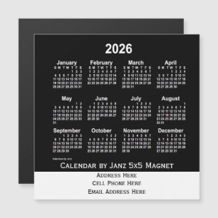 2026 Neon White Business Calendar van Janz
