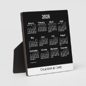 2026 Neon White Desk Calendar van Janz Fotoplaat (Voorkant)