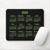 2026 Neon Yellow Green Agenda van Janz Muismat (Met muis)