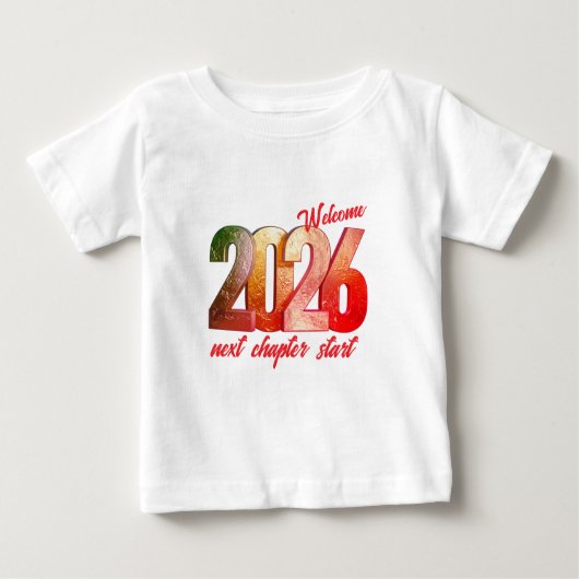 2026 NEW YEAR BABY FINE JERSEY T-SHIRT (Voorkant)