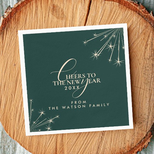 2026 New Year Classy Modern Typography Green Servet