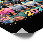 2026 New Year Dachshund Party Fireworks Fun  Poster (Hoek)