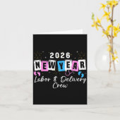 2026 New Year Labor And Delivery Nurse Fireworks E Kaart (Gele Bloem)
