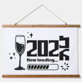 2026 New Year Loading Celebration Typography Hangend Wandkleed (Voorkant)