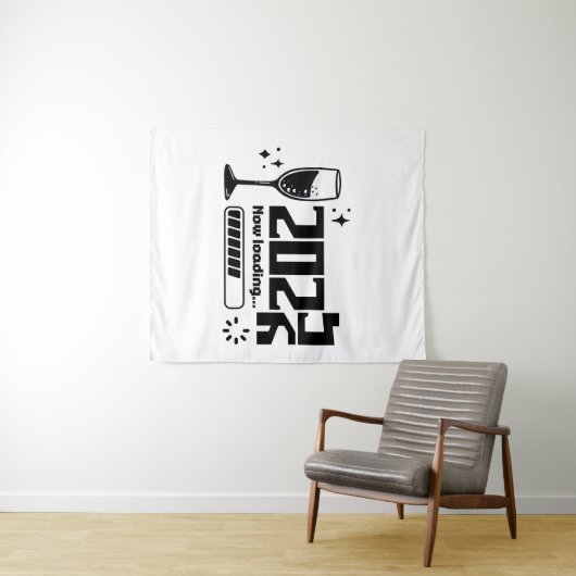 2026 New Year Loading Celebration Typography Wandkleed (In Situ (horizontaal))