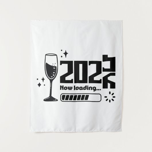 2026 New Year Loading Celebration Typography Wandkleed (Voorkant)