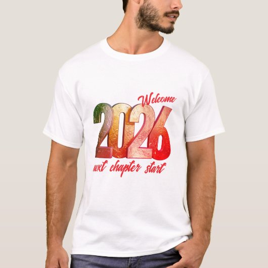 2026 NEW YEAR MENS BASIC T SHIRT (Voorkant)