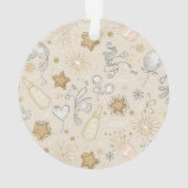 2026 New Year Photo Ornament – Gold Fireworks (achterkant)