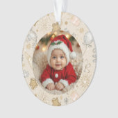 2026 New Year Photo Ornament – Gold Fireworks (voorkant)