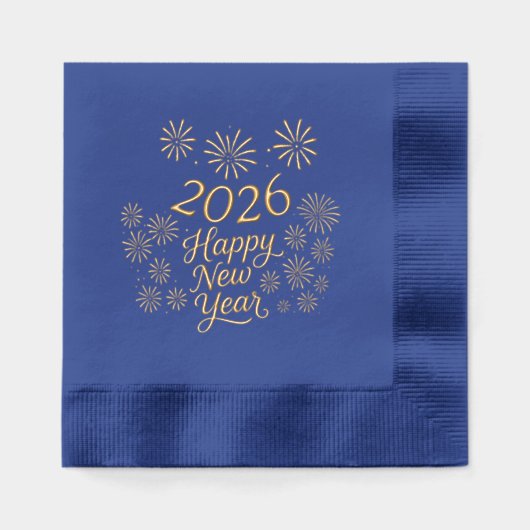2026 New Year’s Eve Calligraphy & fireworks Folie Servetten (Voorkant)
