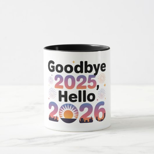 2026 New Year Sunset Celebration Coffee Mug Mok (Midden)