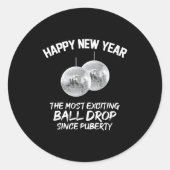 2026 New Year The Most Exciting Ball Drop Since Pu Ronde Sticker (Voorkant)