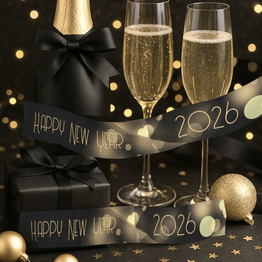 2026 new year with golden bubbles grosgrain lint