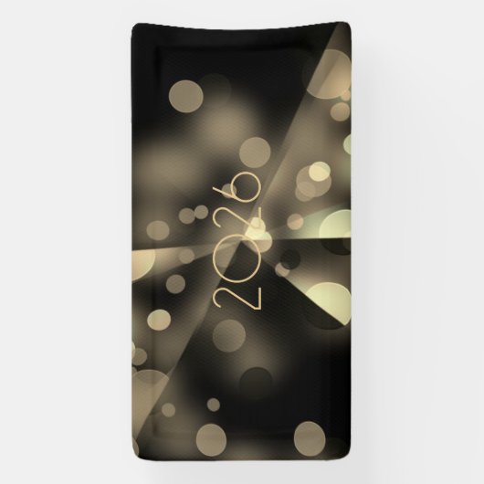 2026 new year with golden bubbles spandoek (Verticaal)