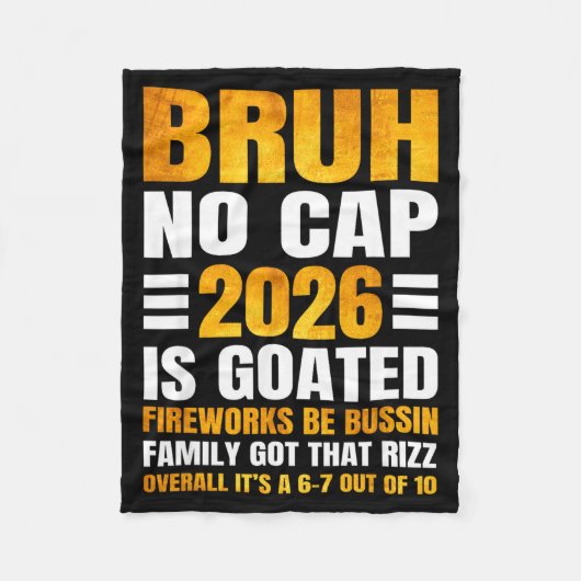 2026 New Year's Bruh No Cap Countdown Bussin Funny Fleece Deken (Voorkant)