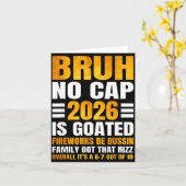 2026 New Year's Bruh No Cap Countdown Bussin Funny Kaart (Gele Bloem)