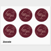 2026 New Year's Festive Stylish Typography Maroon Ronde Sticker (Vel)