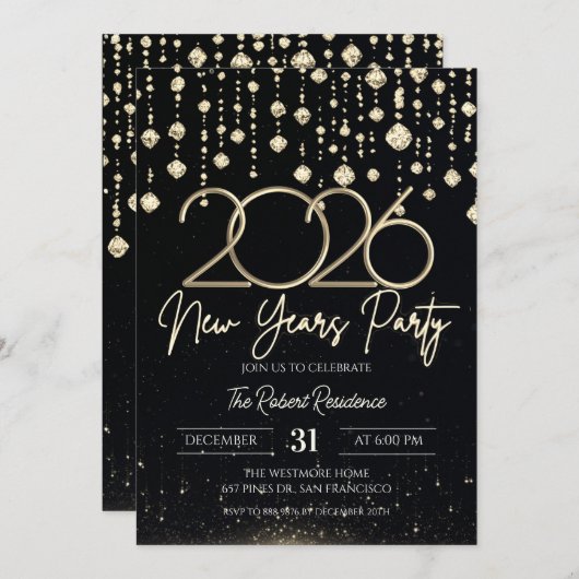 2026 New Years Party  Kaart (Voorkant / Achterkant)