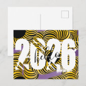 2026 New Years Trippy Bold Font Briefkaart (Voorkant / Achterkant)