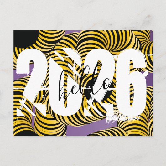 2026 New Years Trippy Bold Font Briefkaart (Voorkant)