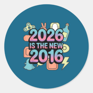 2026 Nieuw 2016 Retro Nostalgie Ronde Sticker
