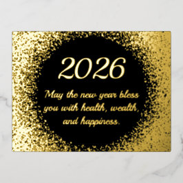 2026 nieuwjaar glitters chique Folie Holiday Post  Folie Feestdagen Briefkaart