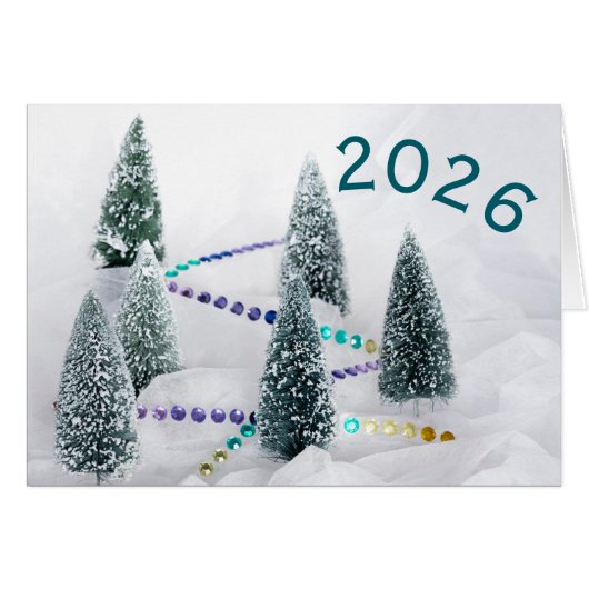 2026 nieuwjaar & kerstbomen rhinestones wens (Voorkant Horizontaal)