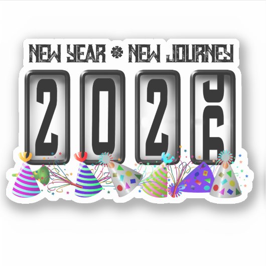 2026 Nieuwjaar Odometer Sticker (Voorkant)