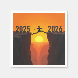 2026 Nieuwjaar Silhouette Leaping a Cliff Servet