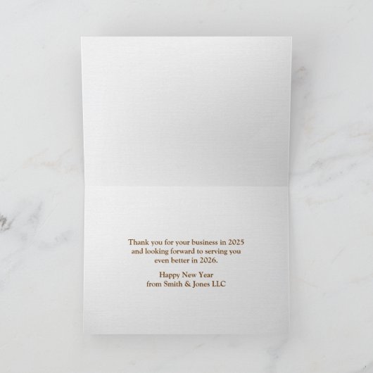2026 Nieuwjaar strand voor bedrijven Dank u Bedankkaart (Binnen)