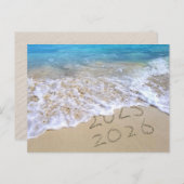 2026 Nieuwjaar Tropical Ocean Beach Feestdagenkaart (Voorkant / Achterkant)