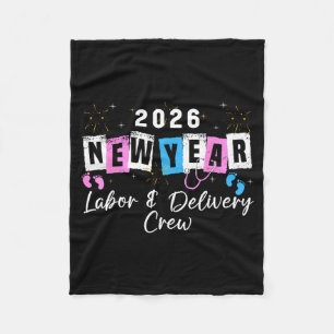 2026 Nieuwjaar Verloskundige Verpleegster Vuurwerk Fleece Deken