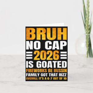 2026 Nieuwjaars Bruh No Cap Aftelling Bussin Grapp Kaart