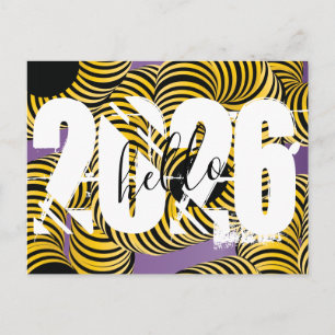 2026 Nieuwjaars Trippy Vet Lettertype Briefkaart