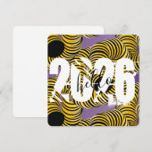 2026 Nieuwjaars Trippy Vet Lettertype Feestdagenkaart (Voorkant / Achterkant)