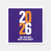 2026 Nieuwjaarsevenement Custom oranje Wit Donkerb Servet (Voorkant)