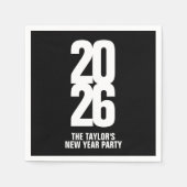 2026 Nieuwjaarsevenement Zwart-wit servetten (Voorkant)