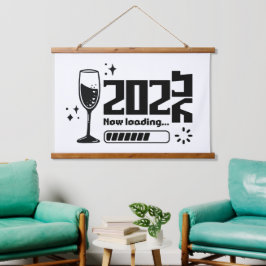 2026 Nieuwjaarslaadtypografie Hangend Wandkleed